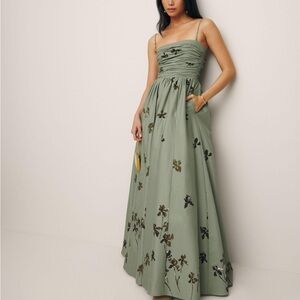Reformation Kastoria Dress Green Iris